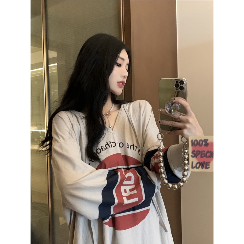 Jiashucheng Áo Hoodie Tay Dài In Chữ Phong Cách Hàn Quốc Dành Cho Nữ