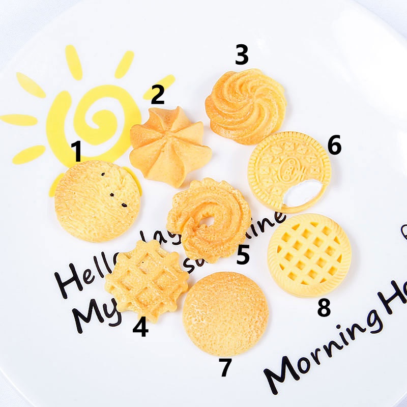 Set 10 Móc Khóa / Điện Thoại Hình Bánh Waffle Bằng Nhựa Resin Diy
