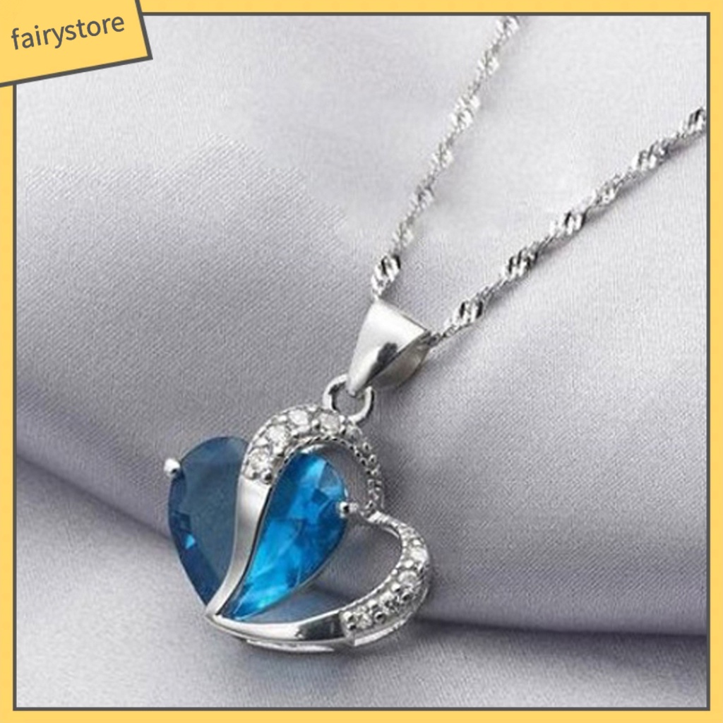 Dây Chuyền Mặt Trái Tim Đính Đá Zircon Thời Trang Cho Nữ