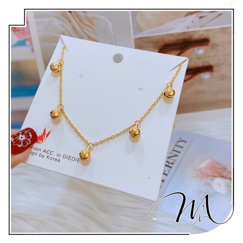 Lắc chân nữ có chuông lục lạc dễ thương Titan không gỉ - Măng’s House LC07