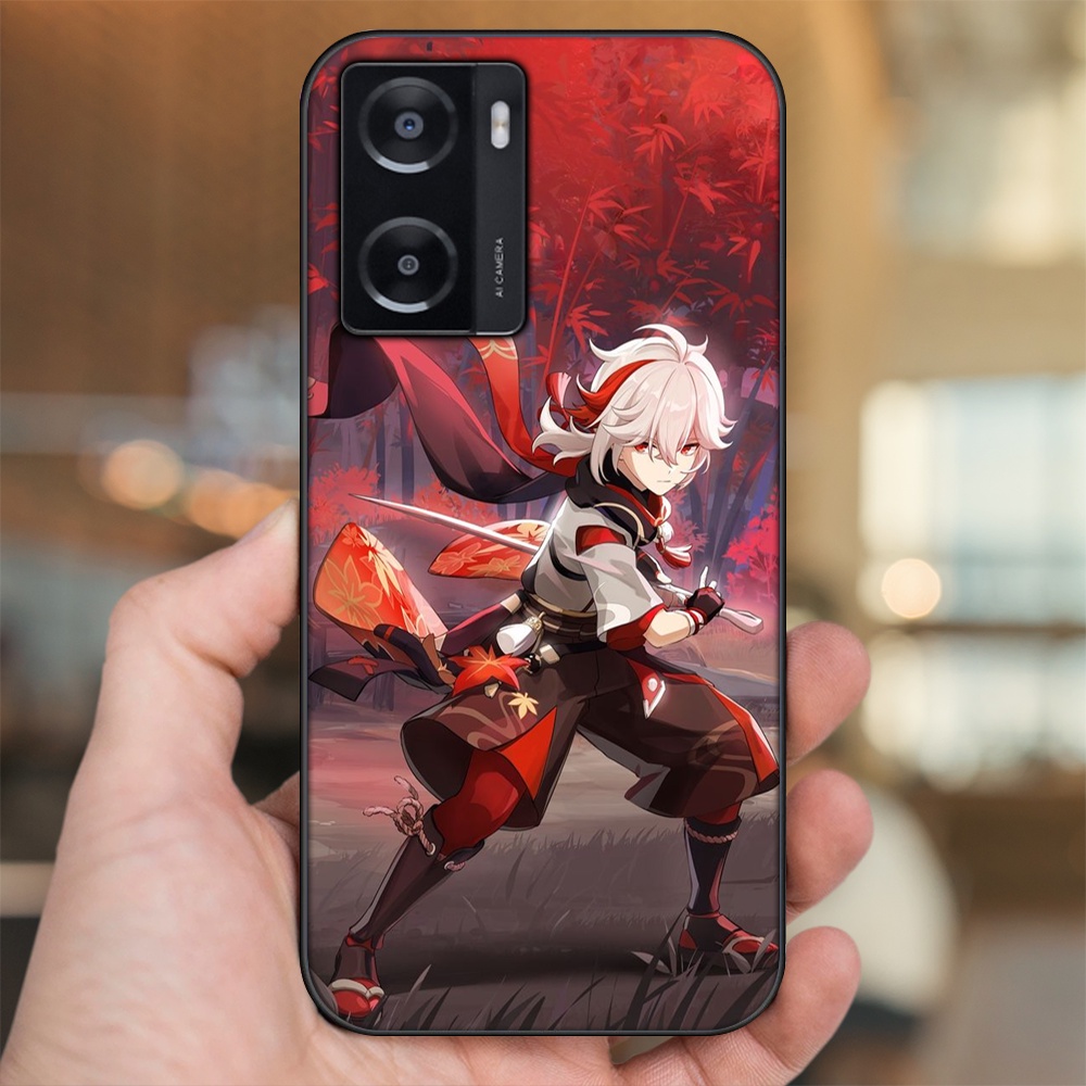 Ốp lưng Oppo A57 4G viền đen in hình Kazuha Genshin Impact