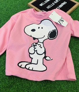 Áo nỉ hồng hình chó snoopy
