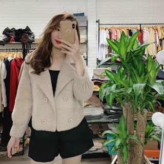 Áo dạ lông dáng ngắn tay Ngọc