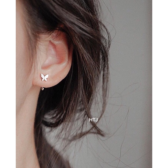 Bông Tai Bạc Nữ Dáng Móc Câu Kẹp Vành Không Gây Đau Tai - Trang sức Vàng Bạc Hoà Thảo