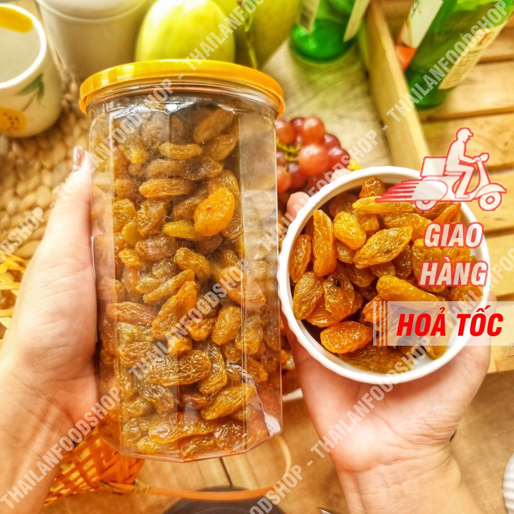 Nho Lion Mỹ Sấy Dẻo Không Đường Trái To Lon 500gr
