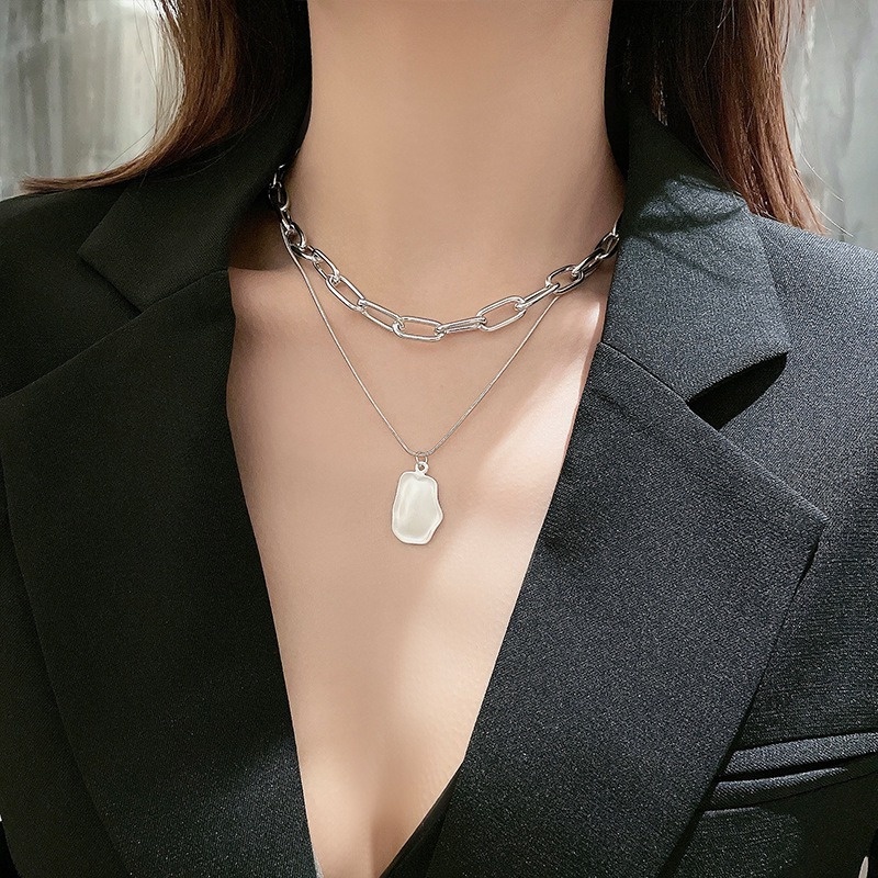 vòng cổ Hai Lớp Phong Cách Âu Mỹ Thời Trang Cho Nữ 2021
