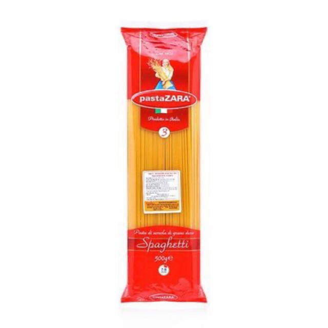 [Mã 77FMCGSALE1 giảm 10% đơn 250K] Mì ý Zara Spaghetti (03) - 500G