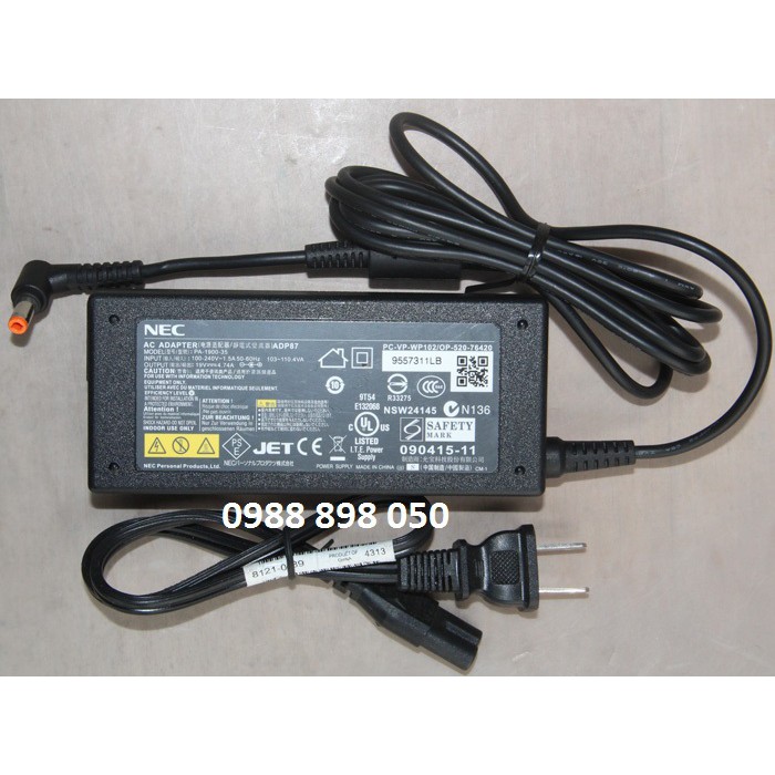 Sạc laptop Nec 19v 4.74A 90w zin theo máy