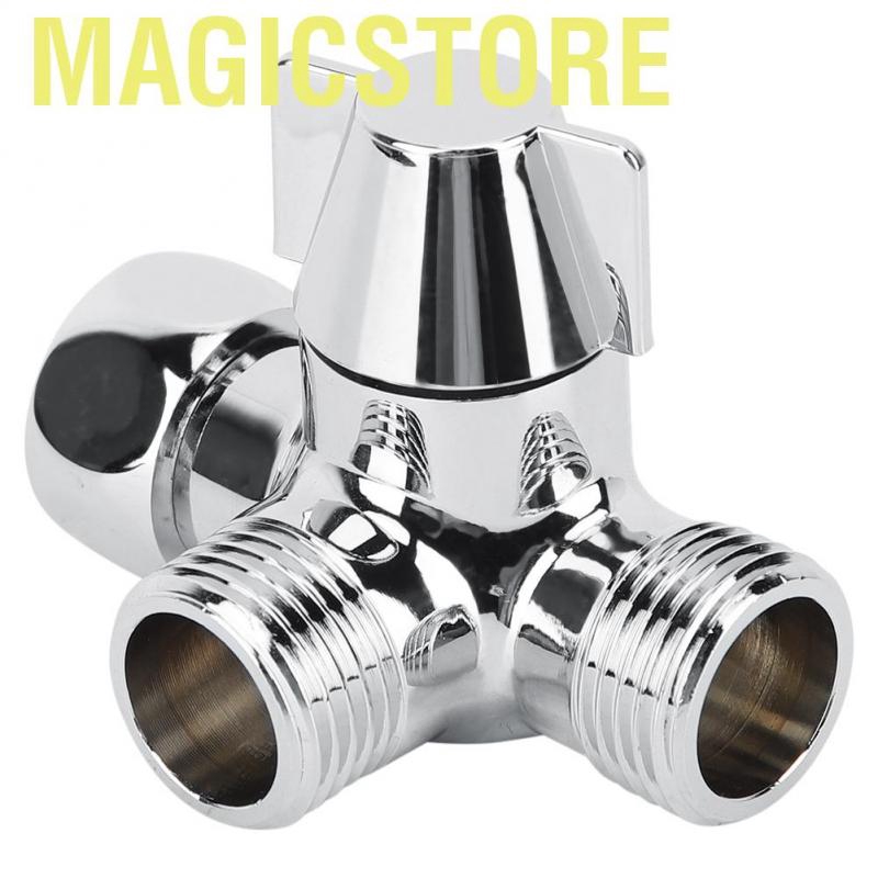 Magicstore Bathroom Angle Valve Brass T-shaped 3-Way Shower Arm Diverter for Toilet Bidet Sprayer G1/2&quot;