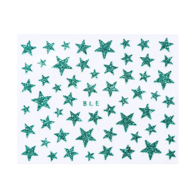 Sticker dán trang trí móng hình ngôi sao lấp lánh nhiều màu lựa chọn 3D DIY