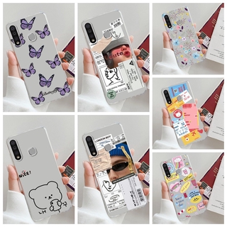 Ốp điện thoại bằng silicone TPU mềm trong duốt in hình bướm thích hợp cho Vivo Y19 / U3 / Y19 / U3