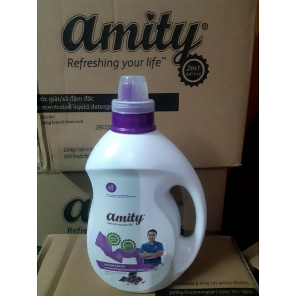 Nước giặt xả đậm đặt 2in1 Amity 2kg