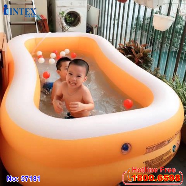 Bể bơi phao bơi hình chữ nhật chính hãng INTEX