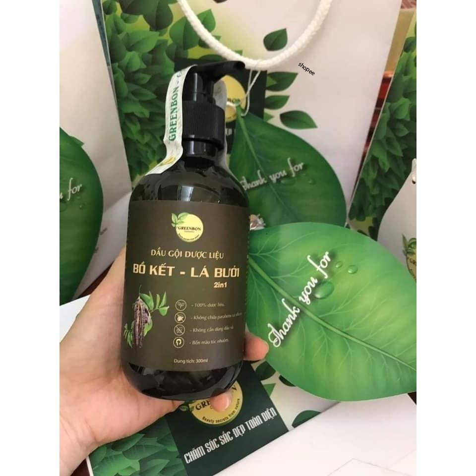 DẦU GỘI DƯỢC LIỆU BỒ KẾT - LÁ BƯỞI GREENBON 300ml