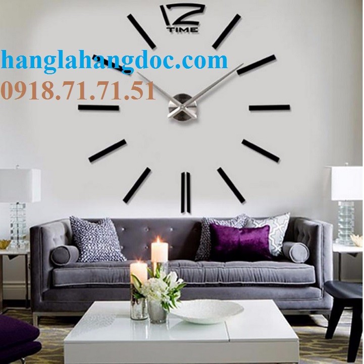 Đồng hồ nghệ thuật DIY 360 độ Clock (loại lớn) dán tường 1,5m đường kính version 4