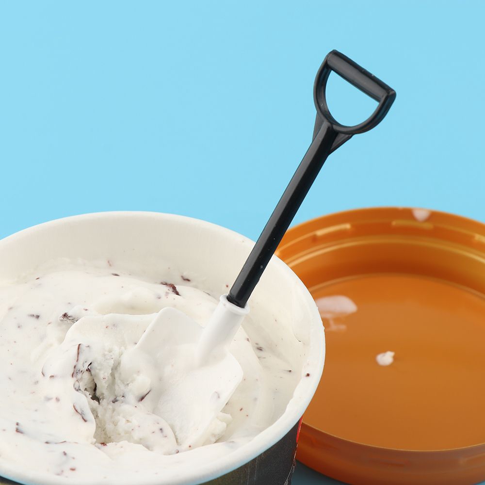 Set 100 muỗng nhựa ăn kem hình xẻng xúc đất dùng 1 lần