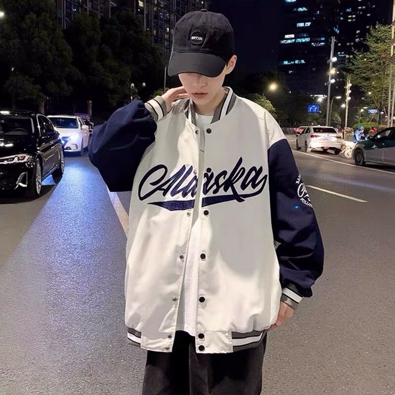Áo Khoác Bomber Jacket Dù 2 Lớp ALASKA Varsity Form Rộng Nam Nữ Unisex Phong Cách Hàn Quốc Ulzzang