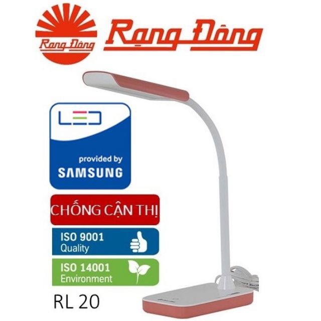 Đèn bàn LED Rạng Đông 5,5W RD-RL-20.LED cảm ứng ánh sáng (Vàng) - Bảo hành 2 năm