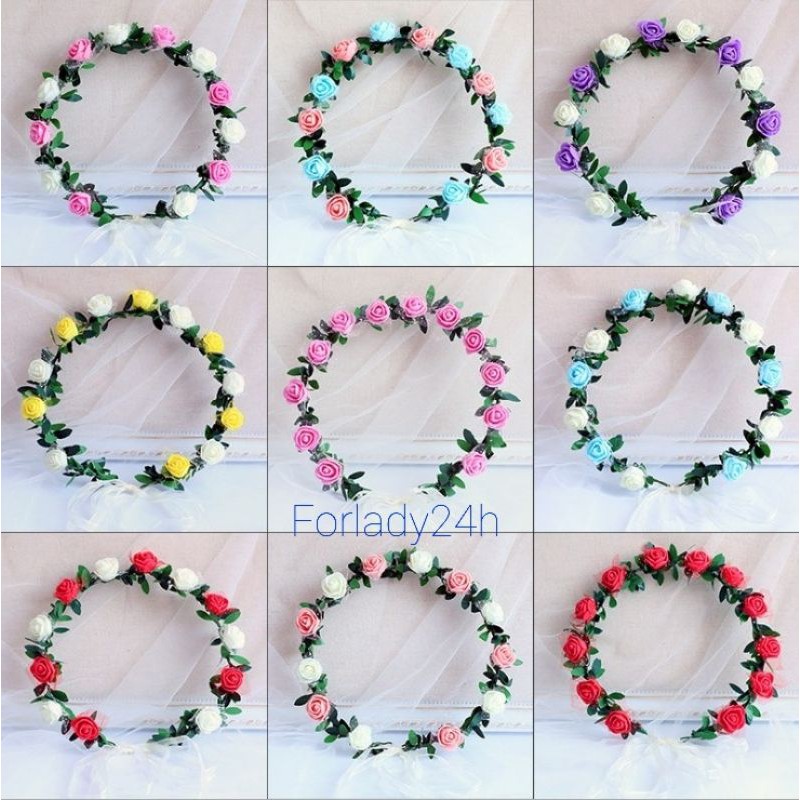 Vòng hoa đội đầu chụp kỷ yếu, cho bé, cô dâu loại 1 -không lấy hình shop