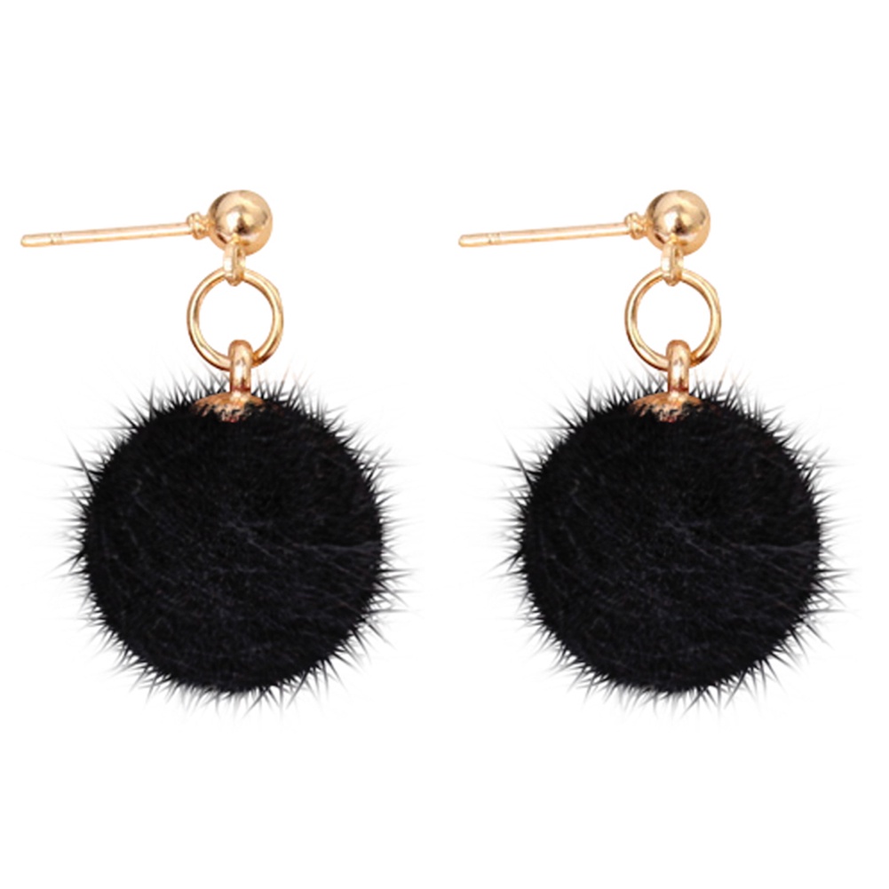 Khuyên tai quả cầu lông xù thời trang thanh lịch dành cho phái nữ