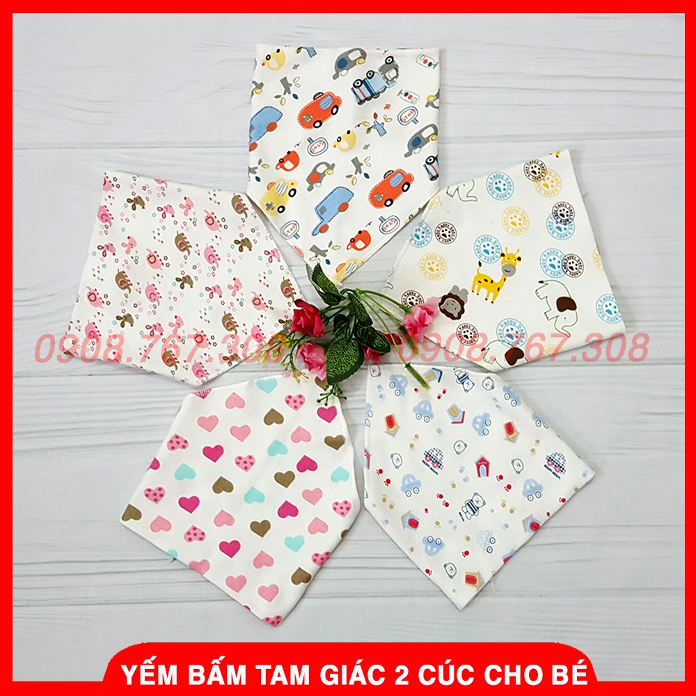 Yếm Bấm Tam Giác Có 2 Cúc Cài, Yếm Quàng Cổ Cho Bé - Loại Đẹp - BTT00614