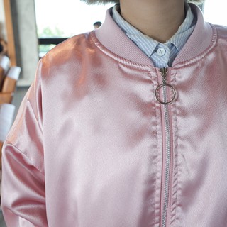 [Hàng order] Áo khoác bomber báo hồng
