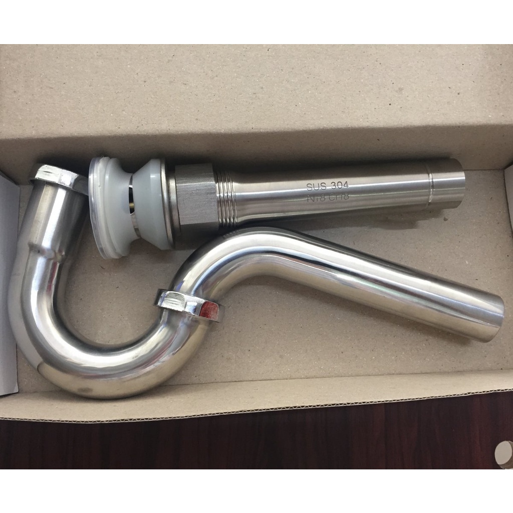 Bộ xả bấm lavabo inox 304 dùng cho chậu xả tràn và kín