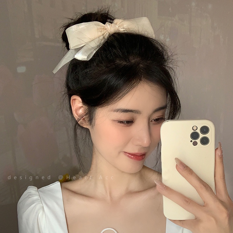 Kẹp Tóc Nơ Ruy Băng Thời Trang Mùa Hè Hàn Quốc Cho Nữ