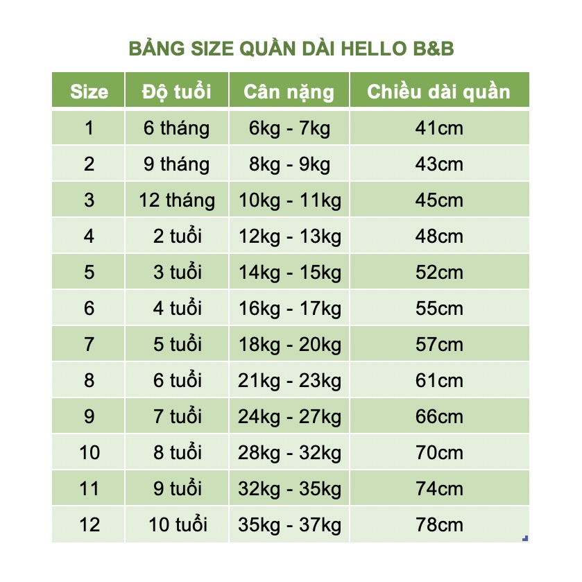 QL0554 Quần dài cotton Hello BB - Hello B&B bo gấu màu trắng