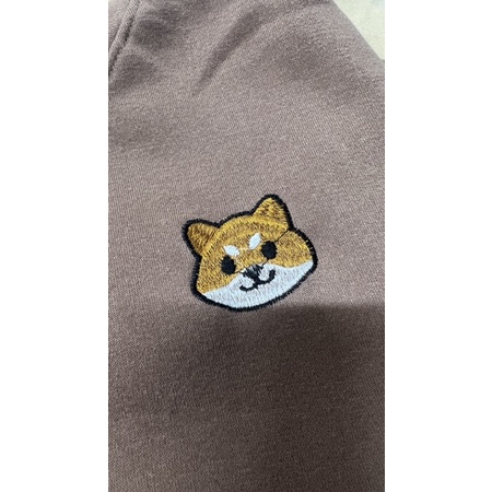 Set Bộ nỉ mùa đông thêu chó shiba dài tay nữ  Set đồ ngủ quần ống bo gấu áo sweater form rộng mặc nhà đẹp ulzzang Ailee