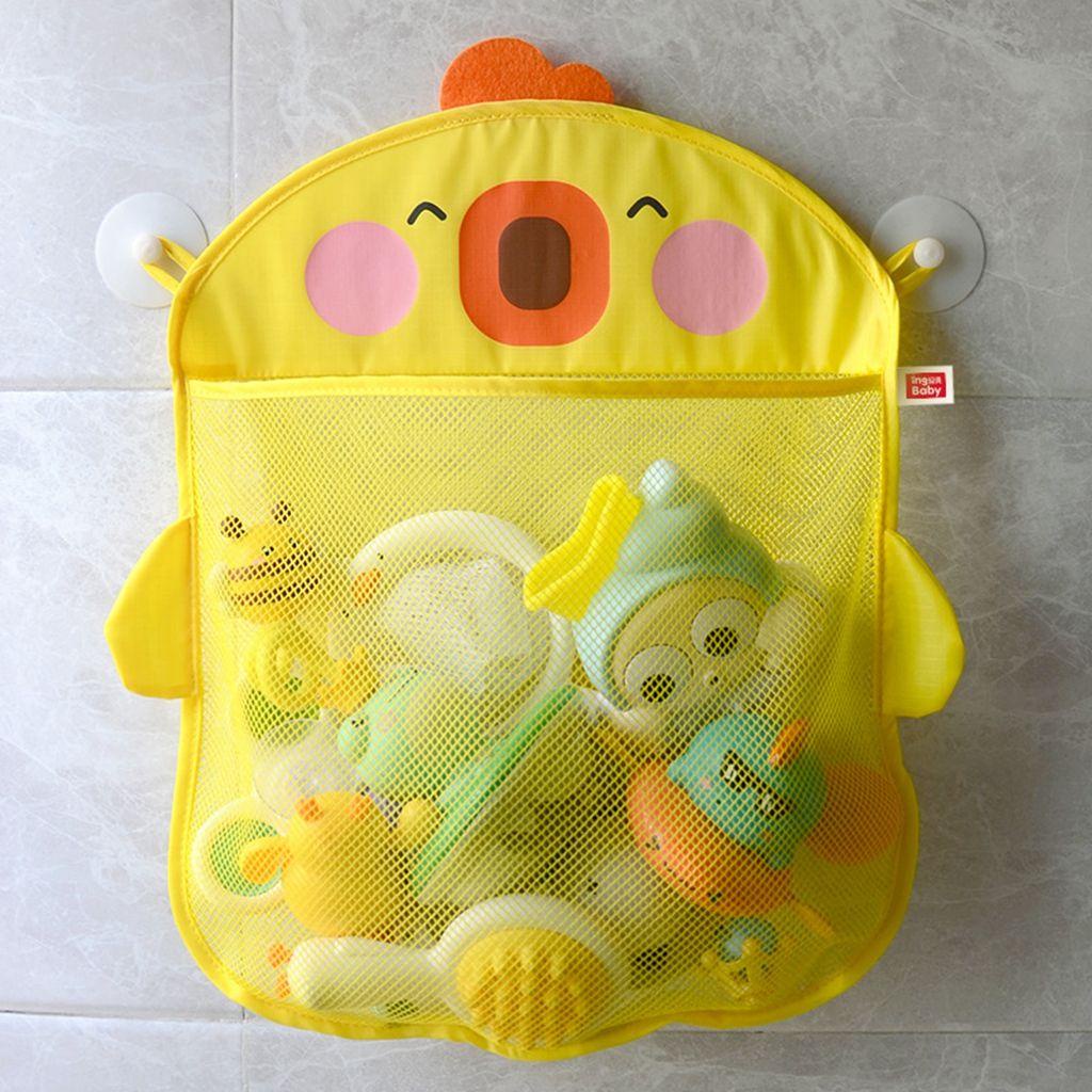 Túi Đựng Đồ Chơi Nhà Tắm In Họa Tiết Chú Vịt Dễ Thương Có Giác Hút Và Giá Đỡ Cho Bé