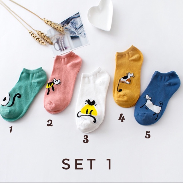 SET TẤT MÈO HOA QUẢ