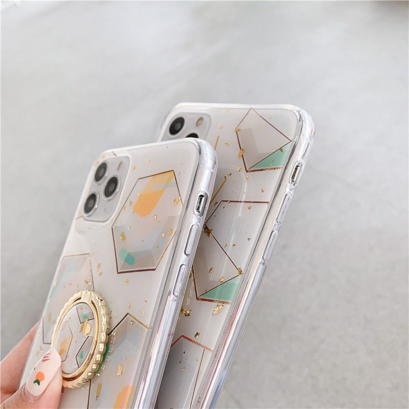 Ốp điện thoại - Ốp lưng iphone Tứ giác sắc màu kèm ring 6/6s/6plus/6splus/7/8/7plus/8plus/x/xs/xsmax/11/11promax