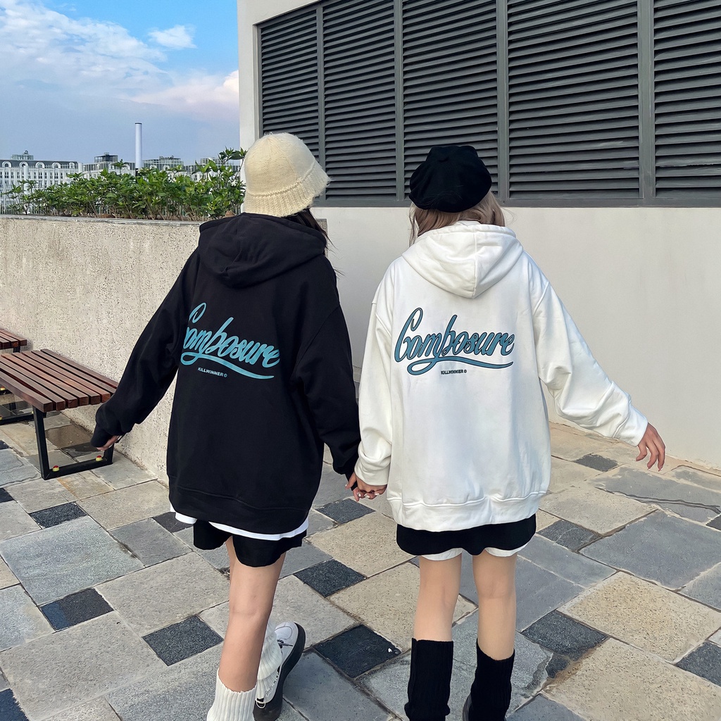Áo Khoác Nữ Hoodie Zip Form Rộng JEM CLOSET Áo Khoác Nỉ Nữ Có Mũ Chất Liệu Nỉ Bông 3 Màu Đen Trắng