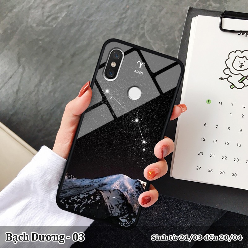 Ốp kính Xiaomi Mi 8 in cung hoàng đạo