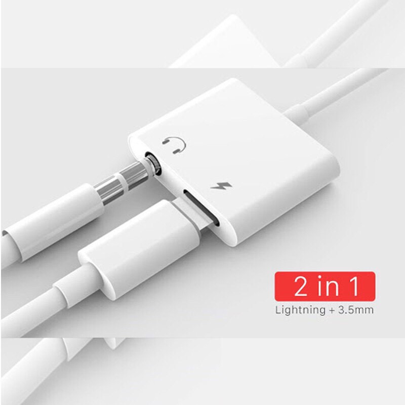 🔥Jack chia cổng iPhone có MIC🔥  [Bảo hành 12 THÁNG] Giắc chuyển đổi lightning vừa sạc vừa nghe nhạc cho Iphone.