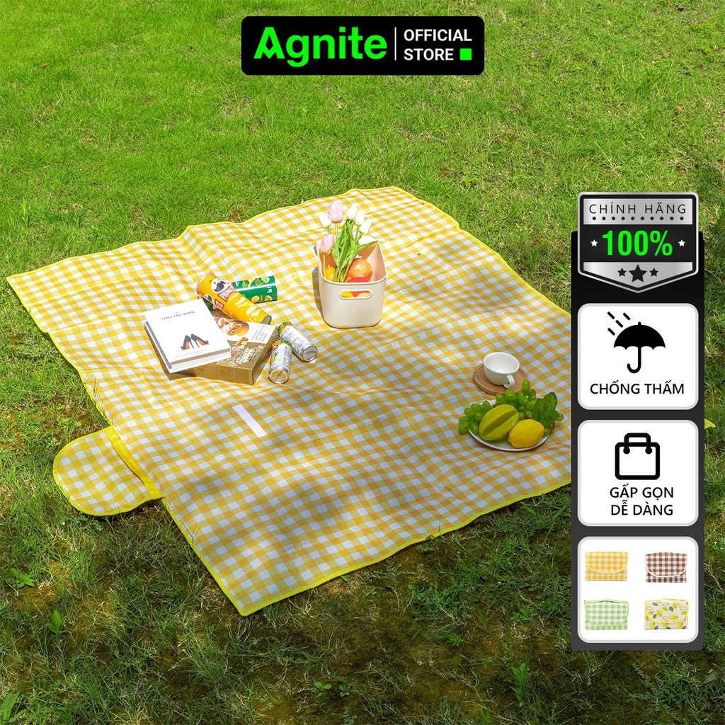 [Loại cao cấp] Thảm picnic, bạt trải dã ngoại chính hãng Agnite, chống nước, nhiều màu đa kích thước có túi gấp gọn