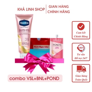 Combo kem trắng da bạch ngọc liên+ vaseline + pond's thái