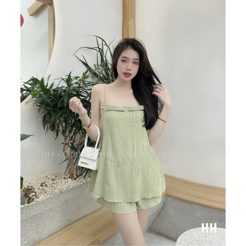 Set 2 dây nơ ngực quần short đùi đũi sọc BN356
