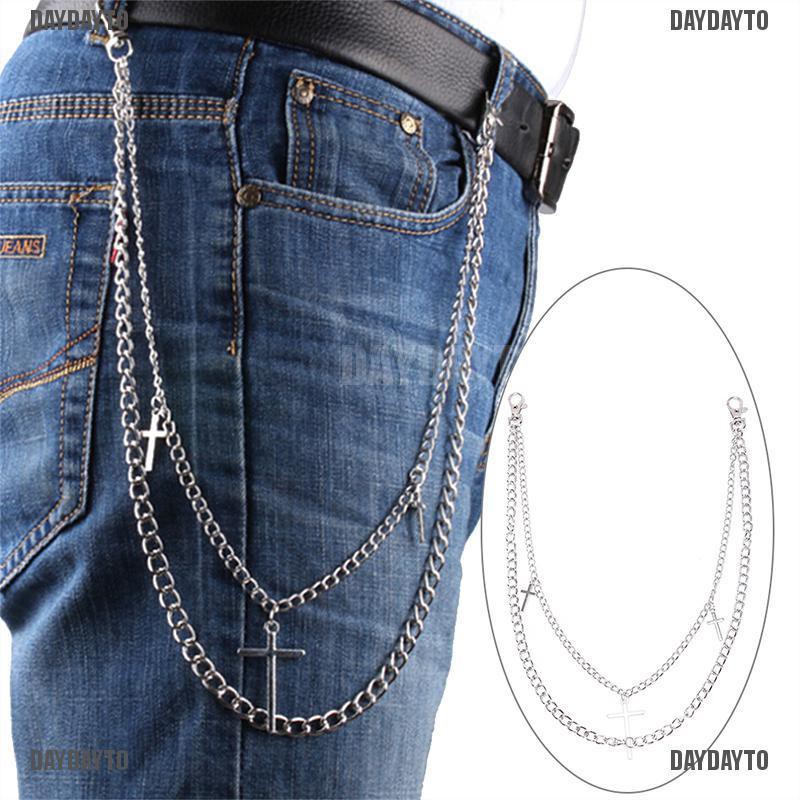 Dây Xích Đeo Thắt Lưng Hai Lớp Kèm Móc Khóa Cho Nam Nữ