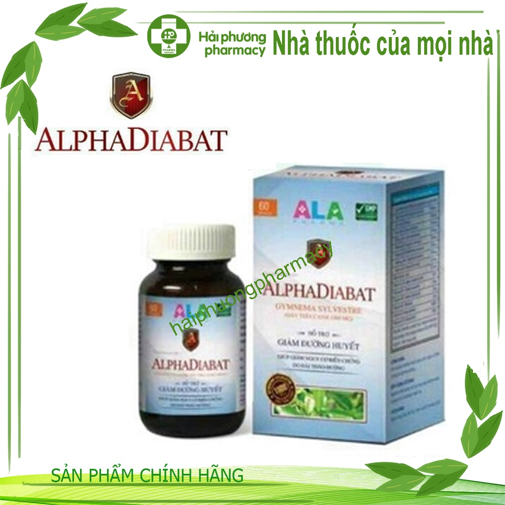 Alphadiabat giảm đường huyết , giảm nguy cơ đái tháo đường hộp 60 viên (Chính Hãng )