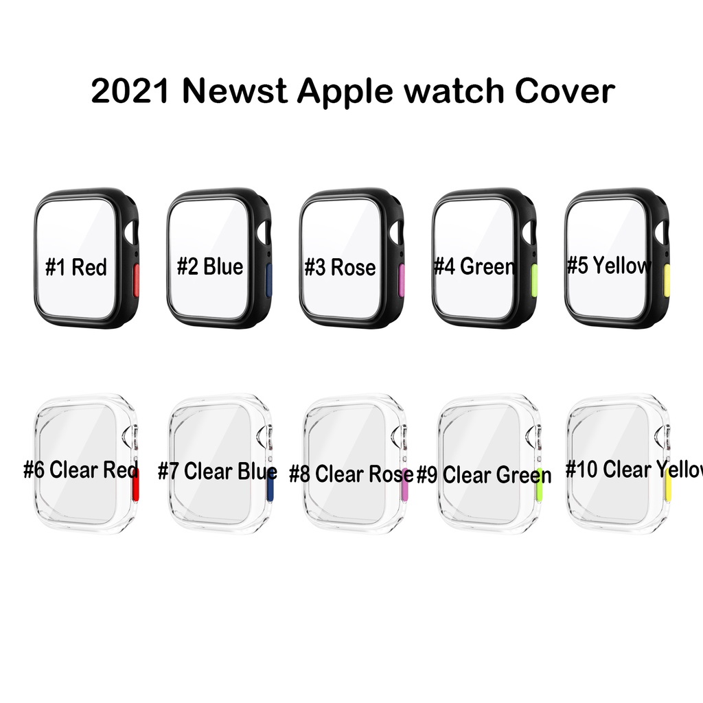 Vỏ kính cường lực PC trong suốt thích hợp cho Apple i Watch 42 38 40 44 MM Series 6 SE 5 4 3 2