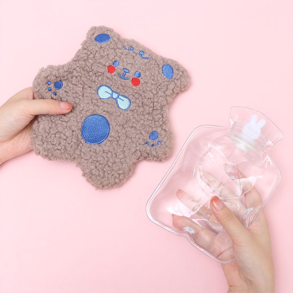 Túi Chườm Nóng Vải Lông Cashmere Dày Dặn Hình Gấu Teddy Dễ Thương Dành Cho Bé