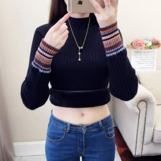 Áo Len Cổ Lọ ,Lót Lông Tay Dài