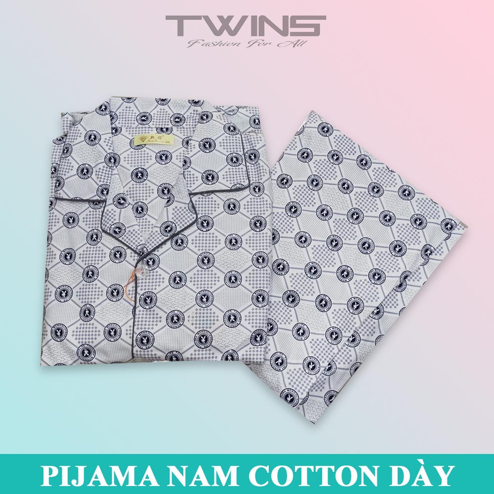 [ẢNH THẬT] Pijama nam, bộ ngủ nam trung niên dài tay quần dài chất cotton dày thấm hút mồ hôi mềm mịn giữ ấm