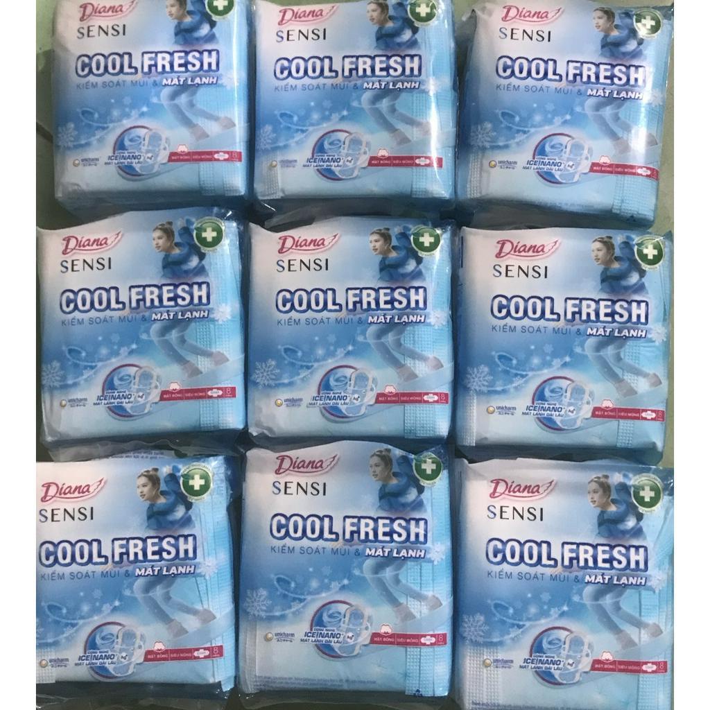 Băng vệ sinh Diana Sensicool Fresh siêu mỏng 8 miếng tặng kèm
