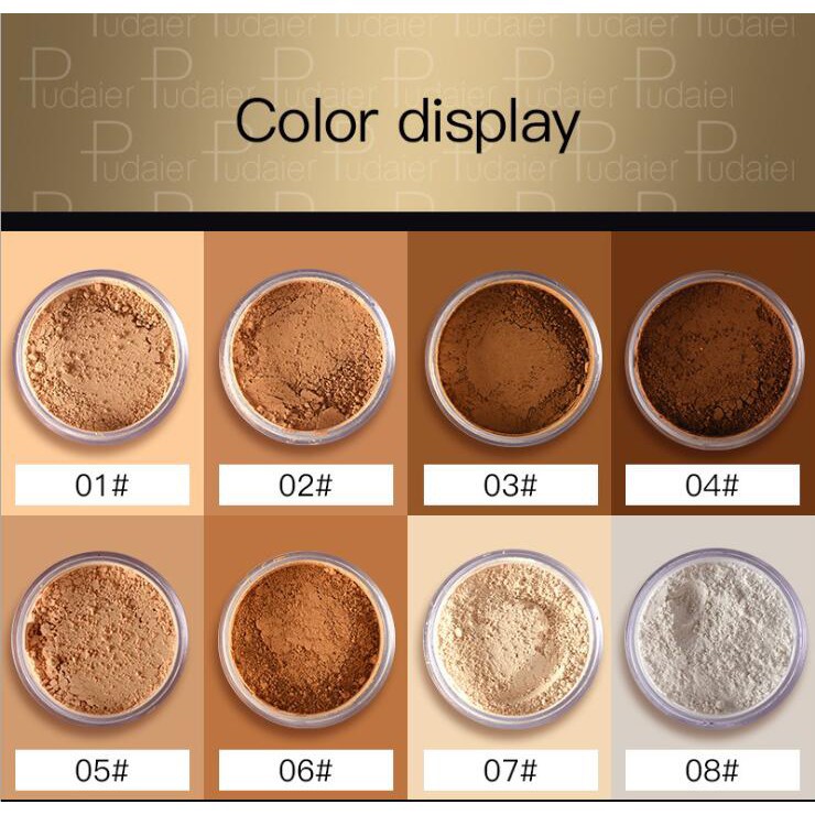 Phấn phủ ngọc trai PUDAIER 60g hiệu ứng mờ 8 màu tùy chọn