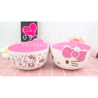 Chén nhựa 3D hoạt hình Hello Kitty - thỏ my melody