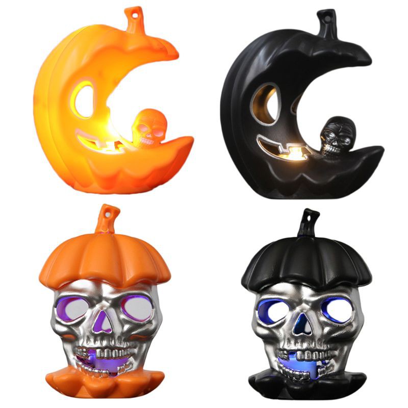 Đèn Led Hình Đầu Lâu Và Quả Bí Ngô Trang Trí Halloween