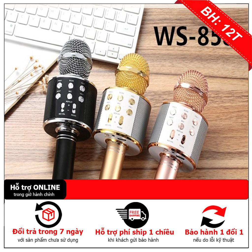 [ HÀNG CHẤT LƯỢNG] Micro ws858 karaoke kiêm loa trợ giảng 3 trong 1 - Giá tốt nhất miền nam